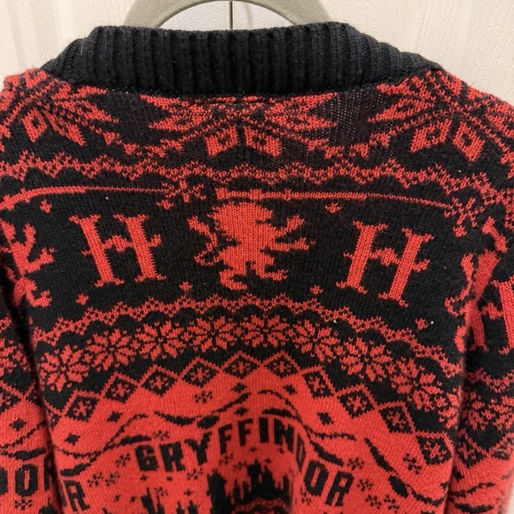 Harry Potter Gryffindor Fair Isle Flyaway Cardigan Sweater Plus Size 2X - Picture 7 of 10